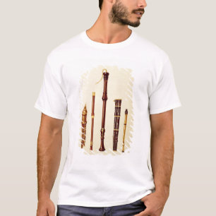 Een dubbele flageolet, een Duitse flute, een baskr T-shirt