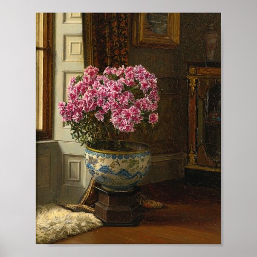 Een dubbelroze azalea | Jessica Hayllar Poster (Voorkant)