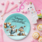 Een Duck Cartoon Verjaardagspapier Borden Papieren Bordje (Feest)