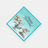 Een Duck Cartoon Verjaardagspapier Borden Servet (Hoek)