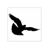 Een duif in vlucht rubberstempel (Afrduk)