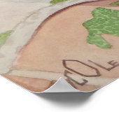 Een duif rust op een dak poster (Hoek)