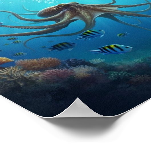 Een duiker ziet een gigantisch zee poster (Hoek)