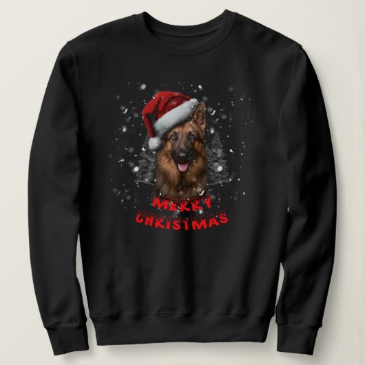 Een Duitse herder heeft een heerlijk chirstmas zwe Trui (Design voorkant)