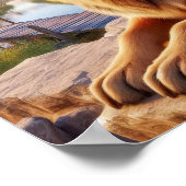 Een Duitse herder in een rustieke omgeving Poster (Hoek)