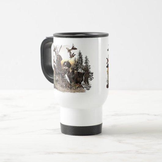 Een Duitse Shorthaired Pointer op dit punt Reisbeker (Voorkant links)