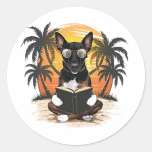 Een Duitse trekhond met een hoornbril(1) Ronde Sticker