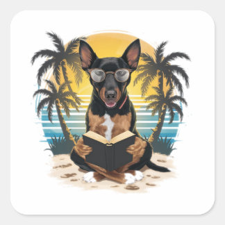 Een Duitse trekhond met een hoornbril Vierkante Sticker