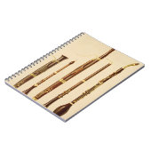 Een dulcus, een oboe, een basson, een oboe da cacc notitieboek (Linkerzijde)