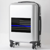 Een dunne blauwe lijn Amerikaanse vlag gepersonali Sticker (Koffer)