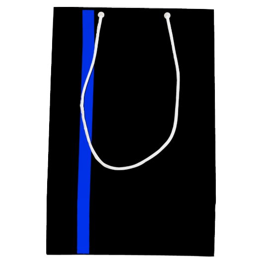 Een dunne blauwe lijn medium cadeauzakje (Achterkant)