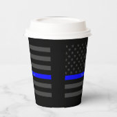 Een dunne blauwe lijn US vlag uw eigen gepersonali Papieren Bekers (Links)