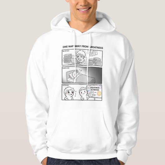 Een dutje weg van grootheid hoodie-grappig gezelli hoodie (Voorkant)