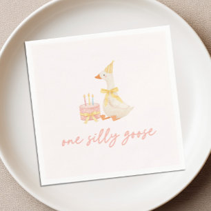 Eén Dwaas Gans 1e Verjaardag Servet