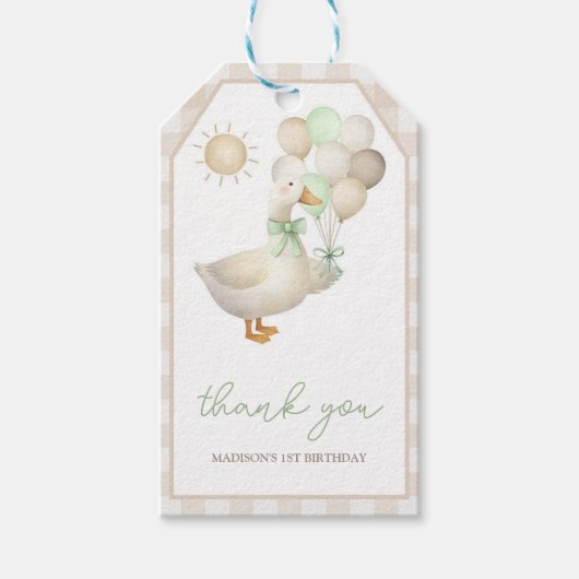 EEN Dwaas Gans, Ballonnen Cadeaulabel (Voorkant)