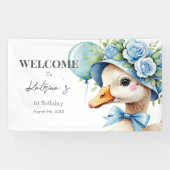 Eén Dwaas Gans Jongens Verjaardag Spandoek (Horizontaal)