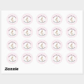 Eén Dwaas Gans Roze Boog 1e Verjaardag Ronde Sticker (Vel)