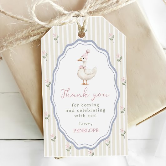Eén Dwaas Gans Verjaardag Bedankt Cadeaulabel