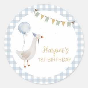 Eén Dwaas Gans Verjaardag Ronde Sticker