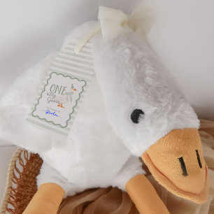 Een Dwaas Ganzje 1e Verjaardag Adoptie Knuffel Cadeaulabel