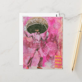 Een dwaas mmm mmm roze retro dansende paddestoel briefkaart