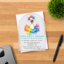 Eén Dwaze Gans Regenboog Baby Shower Cute
