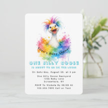 Eén Dwaze Gans Regenboog Baby Shower Lief