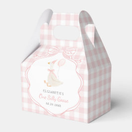 Eén Dwaze Gans Roze Strik Eerste Verjaardag Bedankdoosjes