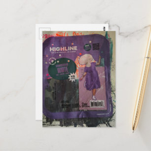 Een Dwaze Paddenstoel Dames Junk Journal Collage Briefkaart