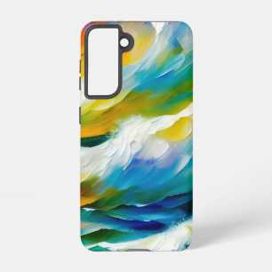 Een dynamisch schilderij van een stormachtig zee. samsung galaxy hoesje