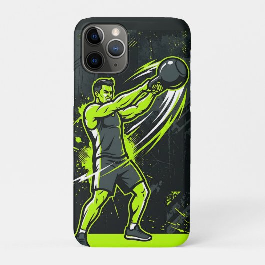 Een dynamische neon groene lijntekening illustrati Case-Mate iPhone case (Achterkant)