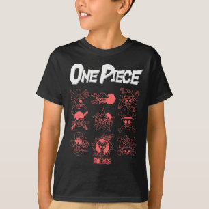 Eén Ece Anime Jolly Rogers-pictogrammen Overzichte T-shirt