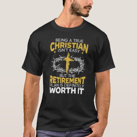 Een echt Christelijk zijn is niet gemakkelijk reli T-shirt (Voorkant)
