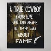 Een echt cowboy gezegde canvas poster (Voorkant)