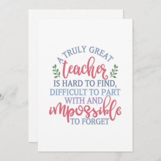 Een echt geweldig Gezegde voor leerkrachten Feestdagenkaart (Voorkant / Achterkant)