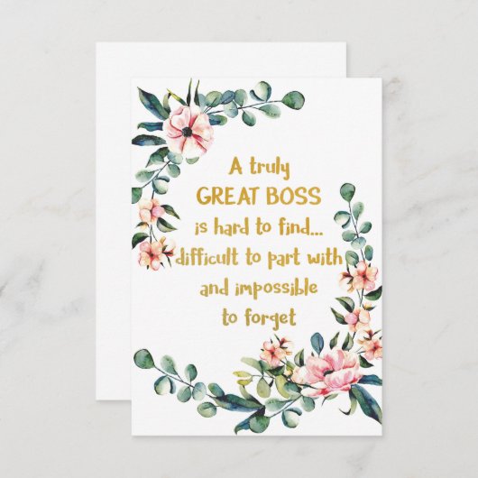 Een echt geweldige baas, bedankt (Voorkant / Achterkant)