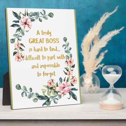 Een echt geweldige baas, bedankt fotoplaat (Zijkant)