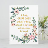Een echt geweldige baas, bedankt kaart (Staand voorkant)