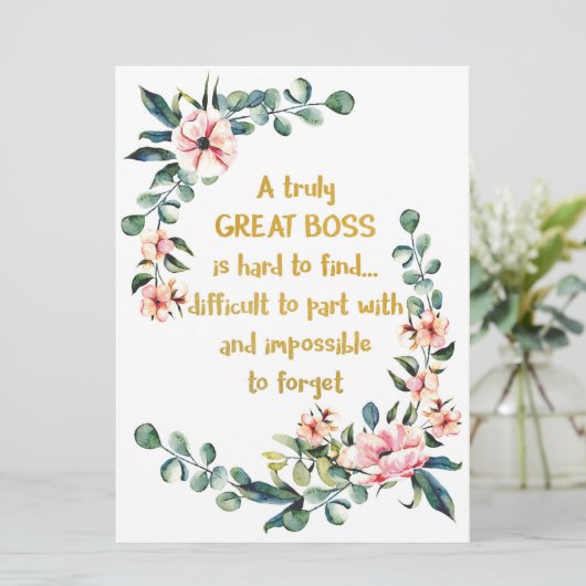 Een echt geweldige baas, bedankt kaart (Staand voorkant)