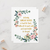 Een echt geweldige baas, bedankt kaart (Voorkant / Achterkant in situ)