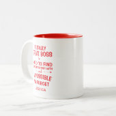Een echt geweldige baas gepersonaliseerd rood tweekleurige koffiemok (Voorkant links)