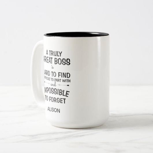 Een echt geweldige baas gepersonaliseerde mok (Voorkant links)