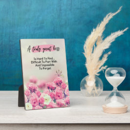 Een echt geweldige boss Dank u voor uw waardering Fotoplaat