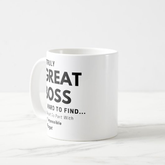 Een echt geweldige boss Dank u voor uw waardering Koffiemok (Voorkant links)
