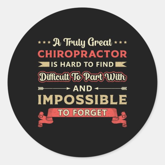Een echt geweldige Chiropractor-ruggengraat Ronde Sticker (Voorkant)