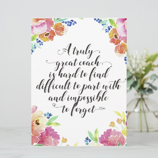Een echt geweldige coach citaat Coach bedankcadeau Kaart (Staand voorkant)