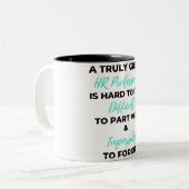 Een echt geweldige HR-professional is moeilijk om Tweekleurige Koffiemok (Voorkant links)