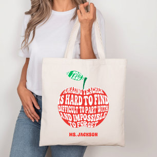 Een echt geweldige leraar Apple typografie Tote Bag