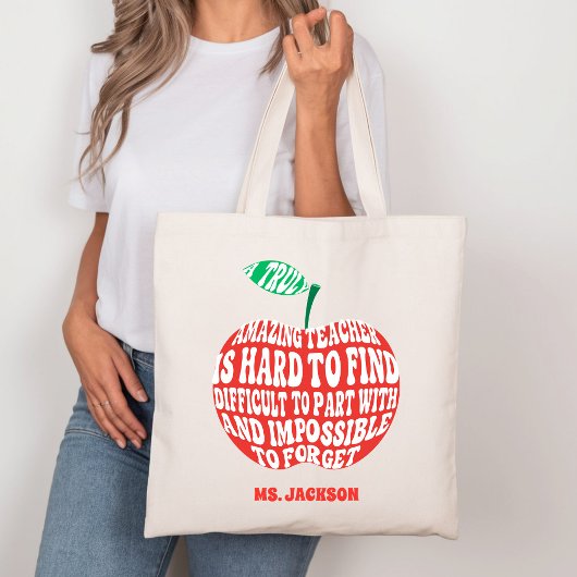 Een echt geweldige leraar Apple typografie Tote Bag