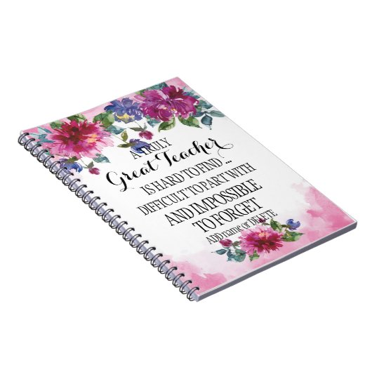 Een echt geweldige leraar Dank u voor het cadeautj Notitieboek (Rechterzijde)